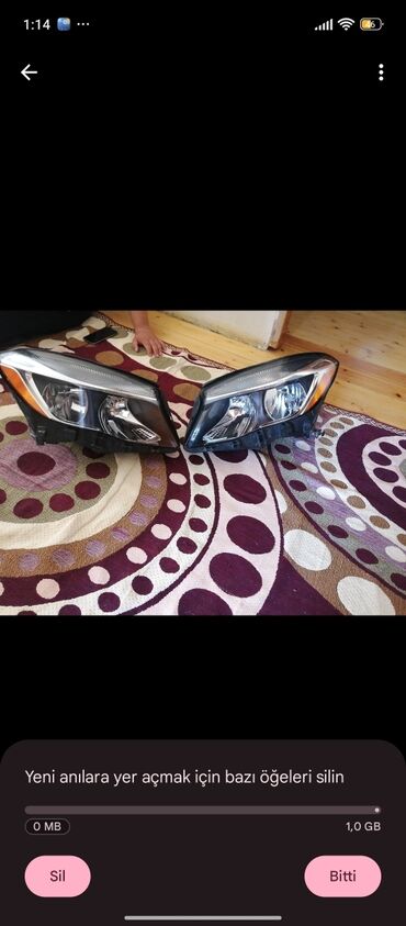 Faralar: Komplekt, Yaxın və uzaq vuran işıqlar Mercedes-Benz, Orijinal, Almaniya