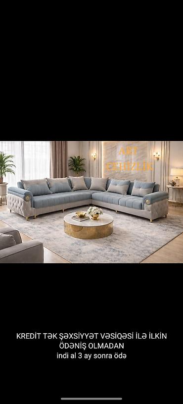 Sifarişlə divan dəstləri: Luks dizaynlı künc divan dəsti - Klassik və modern interyerlərə — 13