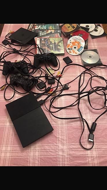 memory card: PlayStation 2 Slim komplekt - Konsol: PS2 Slim (qara) - Oyun — 1
