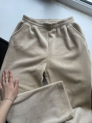 спартивный штаны: Повседневные брюки, Широкие, Корея, Вельвет, Средняя талия, Осень-весна, L (EU 40), XL (EU 42)