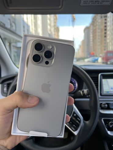Apple iPhone: IPhone 15 Pro Max, Б/у, 256 ГБ, Natural Titanium, Коробка, 90 %