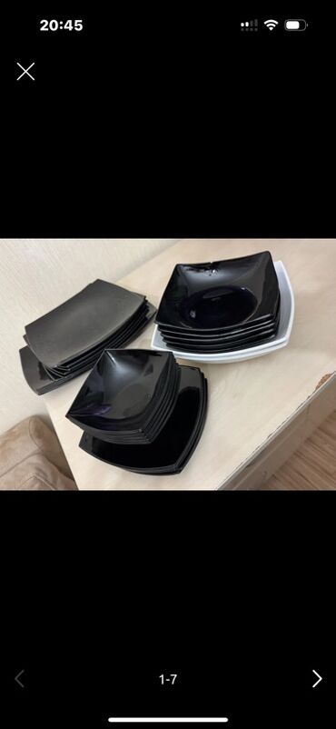 Nahar dəstləri və servizlər: Nahar dəsti, rəng - Qara, Şüşə, 6 nəfərlik — 4