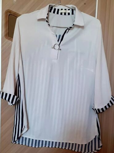 zhenskaya bluza v goroshek: 4XL (EU 48), цвет - Белый