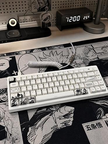 klavyatura komputer: Məhsul: Kompakt mexaniki klaviatura + spiral USB kabel + anime temalı — 1