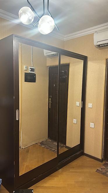 giris dolabi: Geniş güzgülü sürgülü şkaf - Rəng: tünd qəhvəyi (wenge ton). - Ön — 1