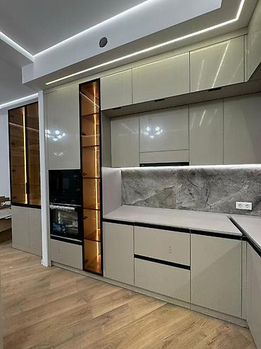 Кухонные гарнитуры: Кухонный гарнитур, Новый, цвет - Серый, МДФ, Бесплатная доставка — 4