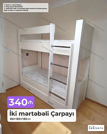 İki mərtəbəli çarpayı – 80×180×180 sm - Kompakt ölçülər: 80 sm eni