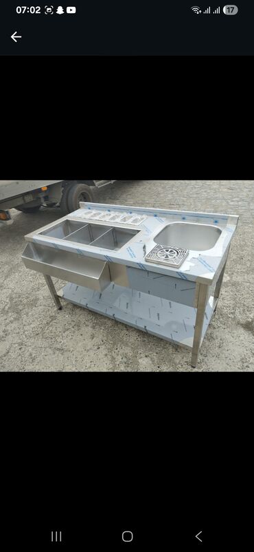 Nerjaveykalar: Paslanmayan poladdan (inox) istehsalat tipli lavabolar və iş masaları — 25