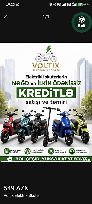 Электротранспорт: Voltix Elektrik Skuter – elektrikli skuter modelləri - Nəğd və ilkin — 1