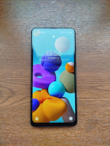 стеклянный телефон флай: Samsung Galaxy A21S, 64 GB, rəng - Göy, Barmaq izi, İki sim kartlı, Face ID