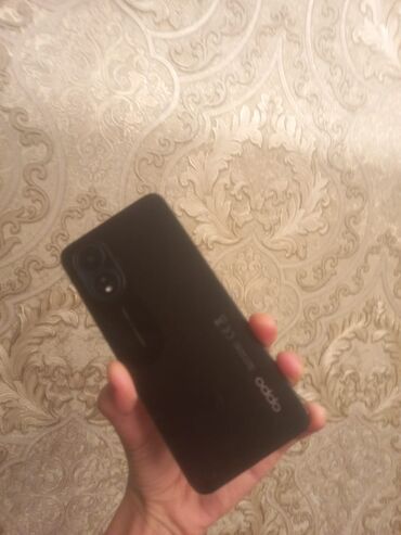 kontakt home islenmis telefonlar: Oppo A18, 128 GB, rəng - Qara, İki sim kartlı, Sənədlərlə, Barmaq izi