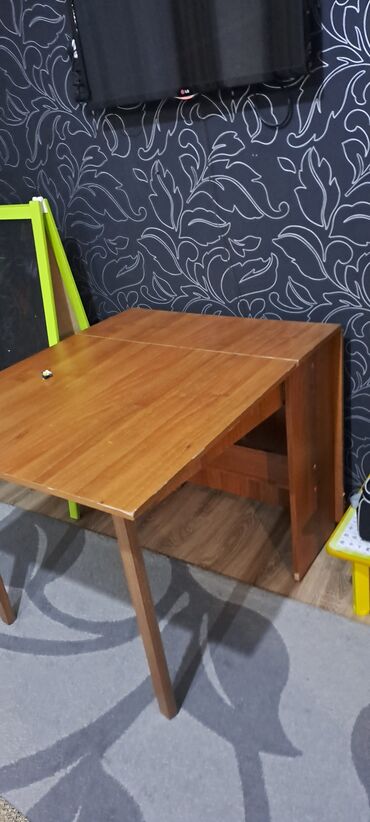стол раскладной деревянный: Стол, цвет - Коричневый, Б/у