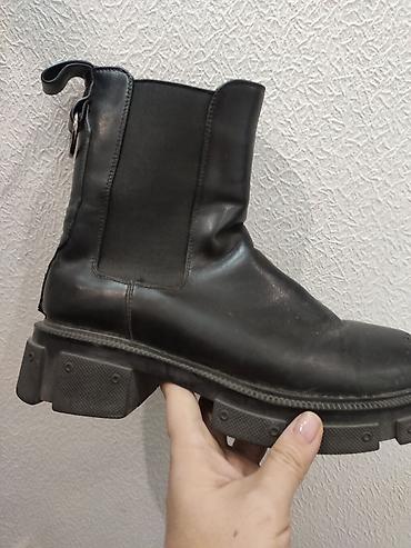 Ботинки: Черные ботинки в брутальном стиле - Модель: кожаные шнурованные — 8