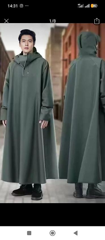 half zip: Плащ‑накидка с капюшоном, унисекс, удлинённый силуэт - Цвет — 2