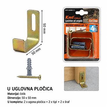 KMT U tip L dvoredni ugaoni nosač 50×50 mm – set 4 kom Praktičan