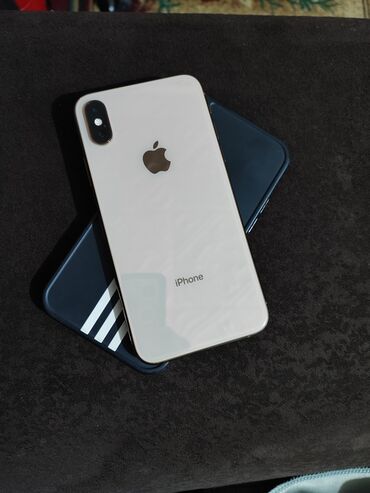 айфон 7 запчасти: IPhone Xs, Колдонулган, 64 ГБ, Алтын, Заряддоочу түзүлүш, Коргоочу айнек, Каптама, 100 %