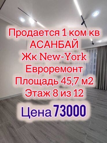 Продажа квартир: 1 комната, 45 м², Элитка, 8 этаж, Евроремонт