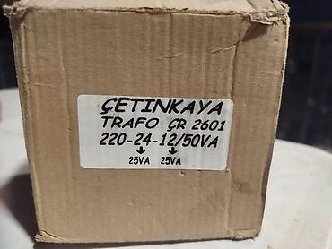 Transformatorlar: Çetinkaya Trafo CR 2601 – Giriş 220V, Çıxış 24V/12V, 50VA Texniki — 3