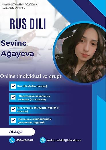 rus dili kurs: Xarici dil kursu, Rus dili, Uşaqlar üçün, Abituriyentlər üçün — 1