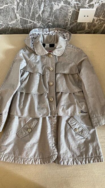 Plaşlar: Плащ-трснсформер Catimini производство Франция серого цвета с — 4