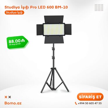 video işıq: 📦 Studiya İşığı Pro LED 600 BM-10 🔸 Rəngi: Qara 🔸 Rəng temperaturu