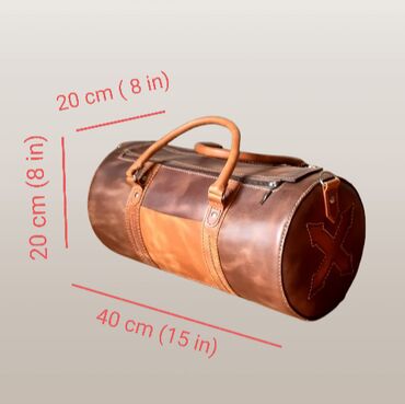 İdman çantaları: İdman çantası Təbii dəridən tamamilə əl işi olan idman çantası — 2