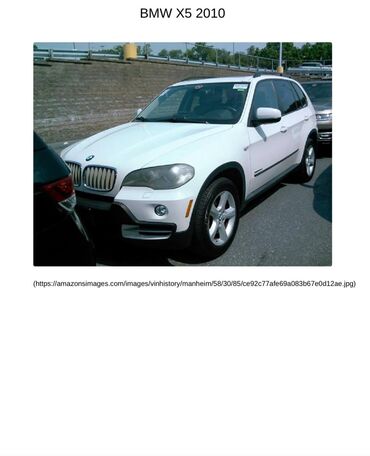 автомобиль дизель: BMW X5: 2010 г., 3 л, Автомат, Дизель, Внедорожник