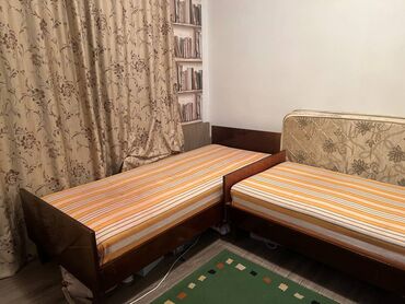 металлическая двухъярусная кровать: Односпальная кровать, Б/у, С матрасом, Дерево, длина - 197 см