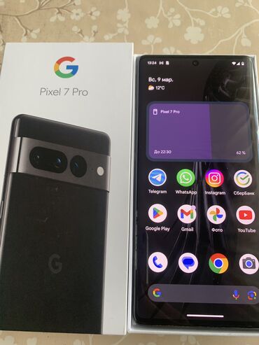 Google: Google Pixel 7 Pro, Б/у, 256 ГБ, цвет - Черный, 1 SIM, eSIM