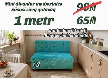 Mətbəx üçün mini divan - Ölçü: 1 metr - Rahat oturacaq və arxa hissə