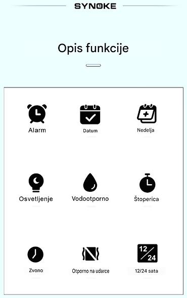Ručni satovi: Opis Digitalni mehanizam visokog kvaliteta: SYNOKE muški sat ima — 3