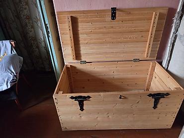 Sandıqlar: Taxta sandıq / saxlama çemodanı - Material: təbii ağac lövhələrdən — 1