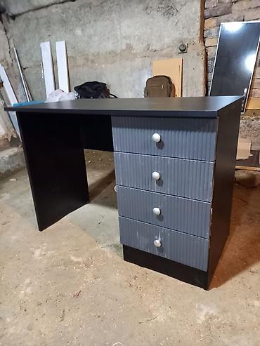 dərs çalışma masası: Kompakt iş masası – 4 çekmecəli - Material: Laminat/MDF tipli taxta — 1
