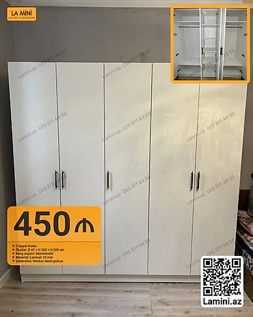 Ev və bağ: 5 Qapılı Dolab – La Mini - Ölçülər: Dərinlik 47 sm × Hündürlük 200 sm — 1
