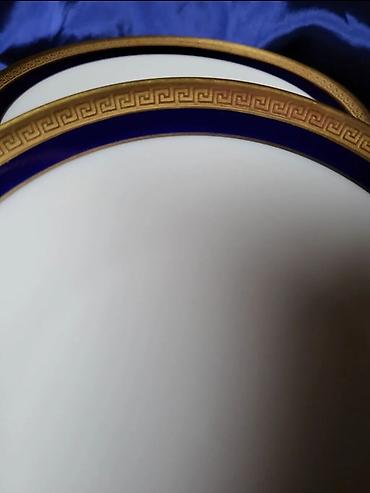 Ostali antikviteti: Lux tanjiri 1939g+ porcelan,kobalt,24na.pozlata Heinrich & Co — 10