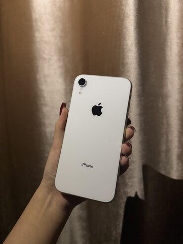 mix 3: IPhone Xr, Колдонулган, 128 ГБ, Ак, Заряддоочу түзүлүш, Коргоочу айнек, Каптама, 80 %