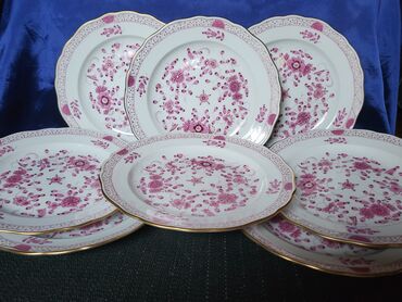 Ostali antikviteti: Tanjiri 8 kom.Meissen Indian Pink Flowers.4g. Meissen tanjiri 8 — 10