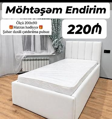 Çarpayılar: Tək nəfərlik yumşaq üzlü çarpayı – müasir dizayn, rahat başlıq və — 5