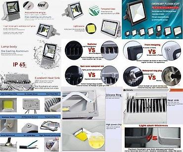 Rasveta: 100W Reflektor kvalitetnije diode. Snaga: 100W Boja: 6500 K — 3