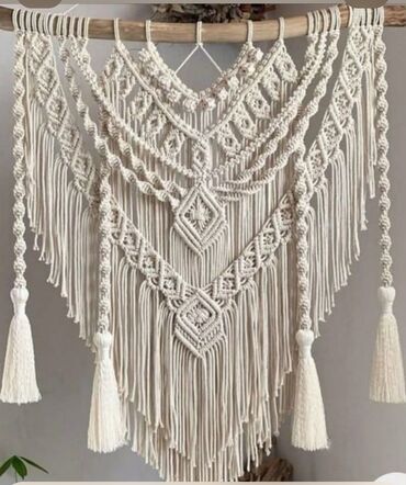 Панно: Макраме-панно и декоративные листья для интерьера. - Ручное плетение — 8