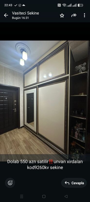 Pufiklər: Dolab 550 azn satilir‼️unvan xirdalan kod9260kv sekine