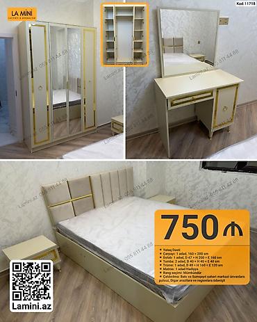Ev və bağ: Yataq dəsti – La Mini (Kod: 11718) Tərkibi və ölçülər: - Çarpayı: 1 — 1