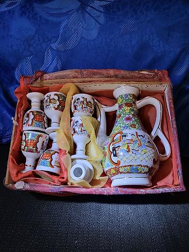 retro luster: Porcelanski nov servis za zestoko pice iz 70ih godina Kina. Servis — 2