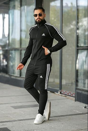 muski duksevi akcija: Muški Adidas komplet trenerke – jakna sa rajsferšlusom i donji deo — 5
