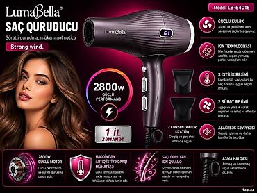 Hava feni LumaBella Məhsul: LumaBella saç quruducu Model: LB-64016