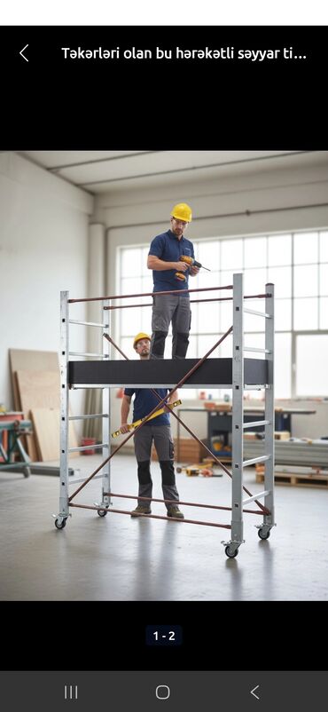 Nərdivanlar: Alüminium mobil skafold (işqaldı) - Material: yüngül və korroziyaya — 9