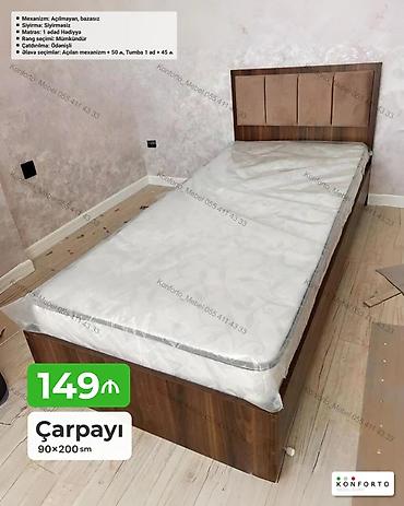 Çarpayı – 90×200 sm - Model: tək nəfərlik çarpayı, başlıq hissəsi lalafo.az -da Çarpayı – 90×200 sm - Model: tək nəfərlik çarpayı, başlıq hissəsi