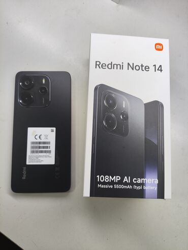 Redmi: Redmi, Redmi Note 14, Б/у, 256 ГБ, цвет - Черный, 2 SIM