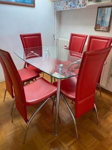 polovan namestaj обреновац слике: Prodajem sto sa 6 stolica u odlicnom stanju Dimenzije stola 130x80cm