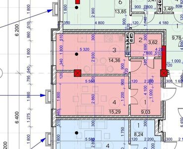 баят базар квартира керек: 1 комната, 43 м², Элитка, 2 этаж, ПСО (под самоотделку)